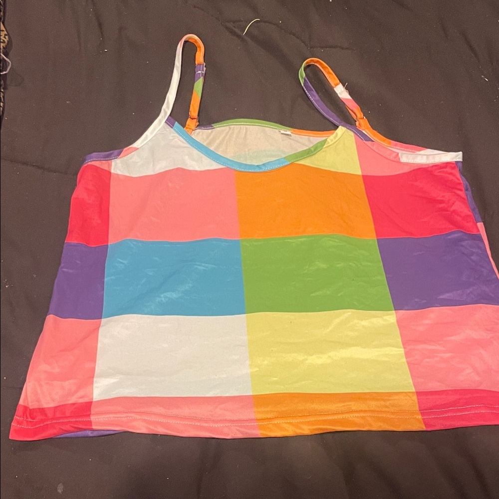 Colorful Plaid Tank Top - Picture 2 of 3
